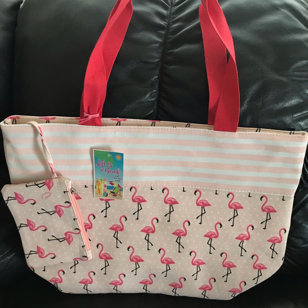 Flamingo Beach Tote Bag